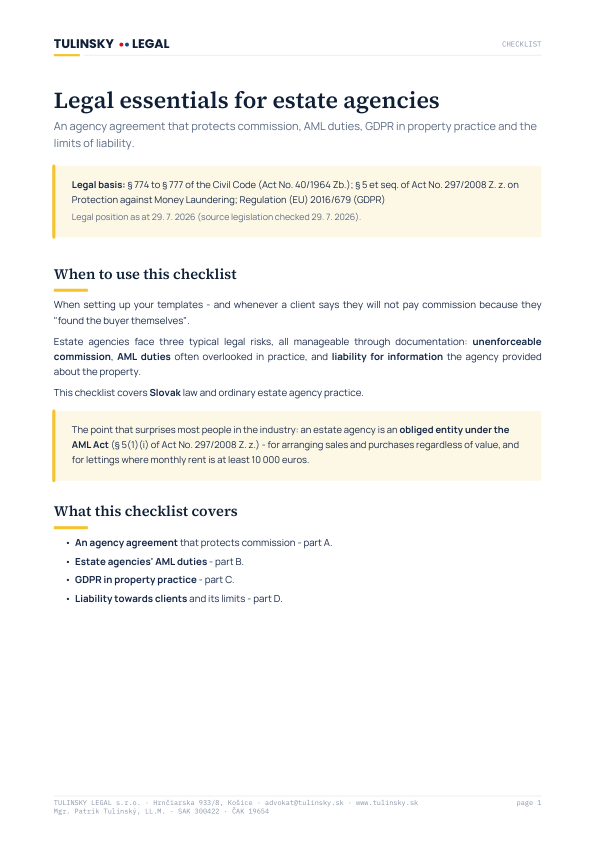 Preview of the first PDF page: Legal essentials for estate agencies
